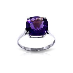 Genuine 3.6 ctw Amethyst Ring 14KT White Gold - REF-34V7W