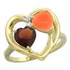 Image 1 : 1.31 CTW Garnet & Diamond Ring 10K Yellow Gold - REF-23V5R