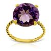 Image 1 : Genuine 5.5 ctw Amethyst Ring 14KT Yellow Gold - REF-37Y2F