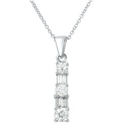 0.50 CTW Diamond Necklace 14K White Gold - REF-45Y8X