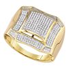 Image 1 : Mens Round Diamond Domed Cluster Ring 1/2 Cttw 10kt Yellow Gold - REF-51W9K