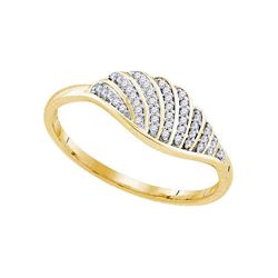 Womens Round Diamond Fashion Ring 1/10 Cttw 10kt Yellow Gold - REF-12R5X