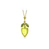 Image 1 : Genuine 9.5 ctw Quartz Lemon & Peridot Necklace 14KT Yellow Gold - REF-25K8V