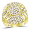 Image 1 : Mens Round Diamond Large Cluster Ring 3-5/8 Cttw 14kt Yellow Gold - REF-243W5K