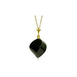 Genuine 15.5 ctw Black Spinel Necklace 14KT Yellow Gold - REF-21Y9F