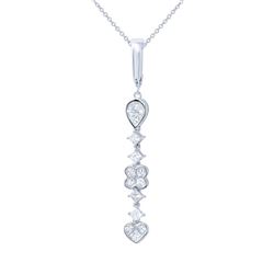 0.97 CTW Princess Diamond Necklace 14K White Gold - REF-133W9H