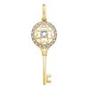 Image 1 : Womens Round Diamond Circle Handle Key Pendant 1/20 Cttw 10kt Yellow Gold - REF-9X5A