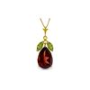 Image 1 : Genuine 6.5 ctw Garnet & Peridot Necklace 14KT Yellow Gold - REF-42N2R