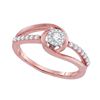 Image 1 : Round Diamond Solitaire Bridal Wedding Engagement Ring 1/3 Cttw 10kt Rose Gold - REF-25H9R