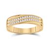 Image 1 : Mens Round Diamond Wedding Band Ring 1/4 Cttw 10kt Yellow Gold - REF-35W5K