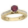 Image 1 : 0.75 CTW Ruby & Diamond Ring 14K Yellow Gold - REF-53A5X