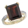 Image 1 : 5.52 CTW Garnet & Diamond Ring 14K Yellow Gold - REF-56F5N