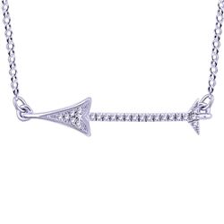 0.05 CTW Diamond Necklace 14K White Gold - REF-14R4K