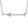 Image 1 : 0.05 CTW Diamond Necklace 14K White Gold - REF-14R4K