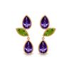 Image 1 : Genuine 13.6 ctw Amethyst & Peridot Earrings 14KT Rose Gold - REF-62Z4N