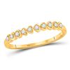 Image 1 : Womens Round Diamond Heart Stackable Band Ring 1/10 Cttw 10kt Yellow Gold - REF-10K9Y