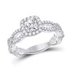 Image 1 : Cushion Diamond Solitaire Bridal Wedding Engagement Ring 1-1/3 Cttw 14kt White Gold - REF-241H5R