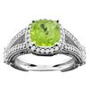 Image 1 : 2.58 CTW Peridot & Diamond Ring 14K White Gold - REF-54M5A