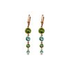 Image 1 : Genuine 7.8 ctw Blue Topaz & Peridot Earrings 14KT Rose Gold - REF-46H3X