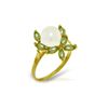 Image 1 : Genuine 2.65 ctw Pearl & Peridot Ring 14KT Yellow Gold - REF-28P5H