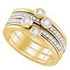 Image 1 : Womens Round Diamond Stackable Band Ring 1/2 Cttw 10kt Yellow Gold - REF-45F5W