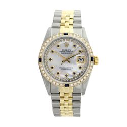 Rolex Pre-owned 26mm Womens Custom String White MOP Two Tone - REF-540K2X