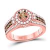 Image 1 : Round Brown Diamond Solitaire Bridal Wedding Engagement Ring 1 Cttw 14kt Rose Gold - REF-87R5X