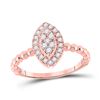 Image 1 : Womens Round Diamond Oval Cluster Ring 1/3 Cttw 10kt Rose Gold - REF-23X5A