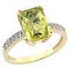 Image 1 : 3.70 CTW Lemon Quartz & Diamond Ring 10K Yellow Gold - REF-31Y3V