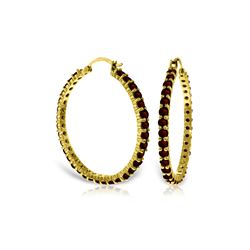 Genuine 6 ctw Garnet Earrings 14KT Yellow Gold - REF-104N8R