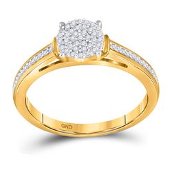 Round Diamond Cluster Bridal Wedding Engagement Ring 1/5 Cttw 10kt Yellow Gold - REF-14H9R