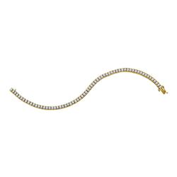 Womens Round Diamond Tennis Bracelet 3/4 Cttw 14kt Yellow Gold - REF-113H9R