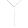 Image 1 : Womens Round Diamond Drop Bar Necklace 1/4 Cttw 10kt White Gold - REF-24H5R