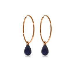 Genuine 6.6 ctw Sapphire Earrings 14KT Rose Gold - REF-26K7V