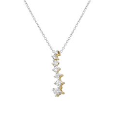 0.25 CTW Diamond Necklace 14K Yellow Gold - REF-27F7N