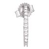 Image 1 : Womens Round Pave-set Diamond Single Row Hoop Earrings 1/4 Cttw 14kt White Gold - REF-18N5F
