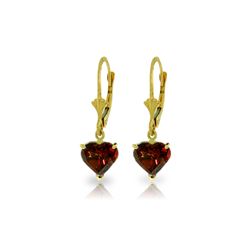 Genuine 3.05 ctw Garnet Earrings 14KT Yellow Gold - REF-29H7X