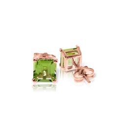 Genuine 1.75 ctw Peridot Earrings 14KT Rose Gold - REF-24Z3N