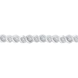 Womens Round Diamond Tennis Bracelet 1/2 Cttw 10kt White Gold - REF-74A9M