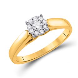 Round Diamond Solitaire Bridal Wedding Engagement Ring 1/5 Cttw 10kt Yellow Gold - REF-21K5Y