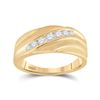 Image 1 : Mens Round Diamond Diagonal Wedding Band Ring 1/2 Cttw 10kt Yellow Gold - REF-43W5K