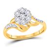 Image 1 : Womens Round Diamond Flower Cluster Ring 1/20 Cttw 10kt Yellow Gold - REF-16X5A