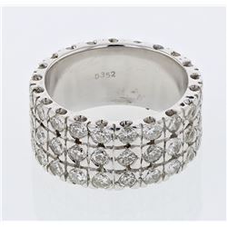 3.7 CTW Diamond Ring 18K White Gold - REF-330H3M