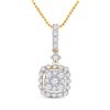 Image 1 : Womens Round Diamond Square Dangle Cluster Pendant 1/2 Cttw 14kt Yellow Gold - REF-27H9R