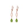 Image 1 : Genuine 3 ctw Peridot Earrings 14KT Rose Gold - REF-45Y5F