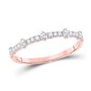 Image 1 : Womens Round Diamond 5-Stone Stackable Band Ring 1/4 Cttw 10kt Rose Gold - REF-18M5H