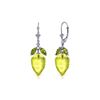 Image 1 : Genuine 19 ctw Quartz Lemon & Peridot Earrings 14KT White Gold - REF-45V7W