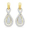 Image 1 : Womens Diamond Oval-shape Dangle Earrings 1/3 Cttw 10k Yellow Gold - REF-20N5F