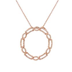 0.56 CTW Diamond Necklace 14K Rose Gold - REF-70F6N