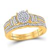 Image 1 : Round Diamond Bridal Wedding Ring Band Set 1/4 Cttw 10kt Yellow Gold - REF-23W9K